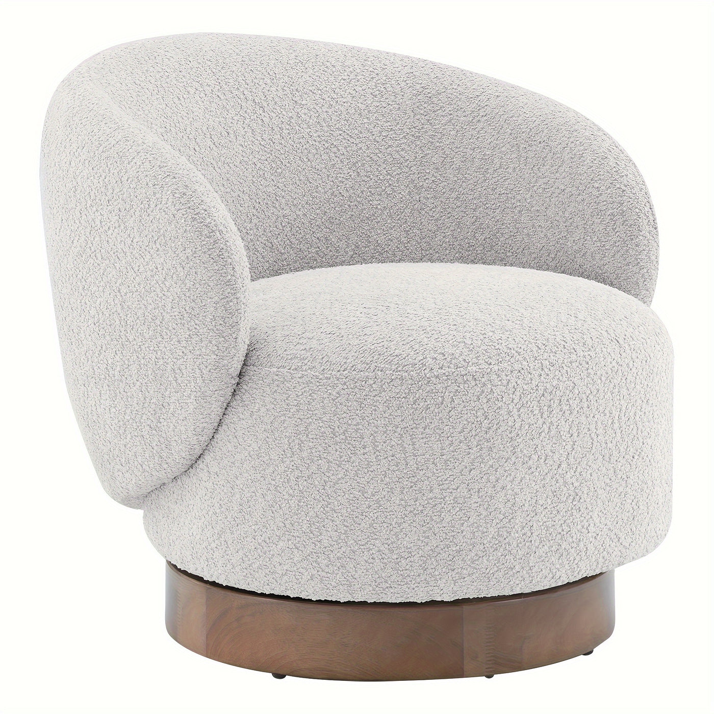 Modern Swivel Accent Chair, Round Upholstered Barrel Arm Chair for Living Bedroom