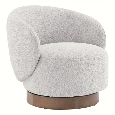 Modern Swivel Accent Chair, Round Upholstered Barrel Arm Chair for Living Bedroom