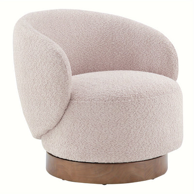 Modern Swivel Accent Chair, Round Upholstered Barrel Arm Chair for Living Bedroom