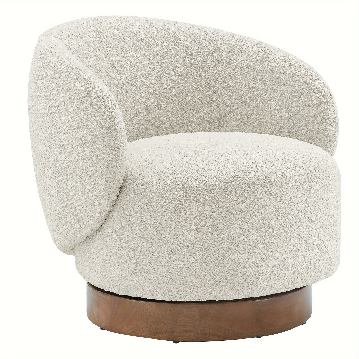 Modern Swivel Accent Chair, Round Upholstered Barrel Arm Chair for Living Bedroom