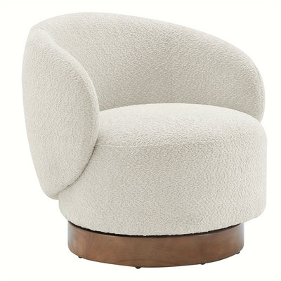 Modern Swivel Accent Chair, Round Upholstered Barrel Arm Chair for Living Bedroom