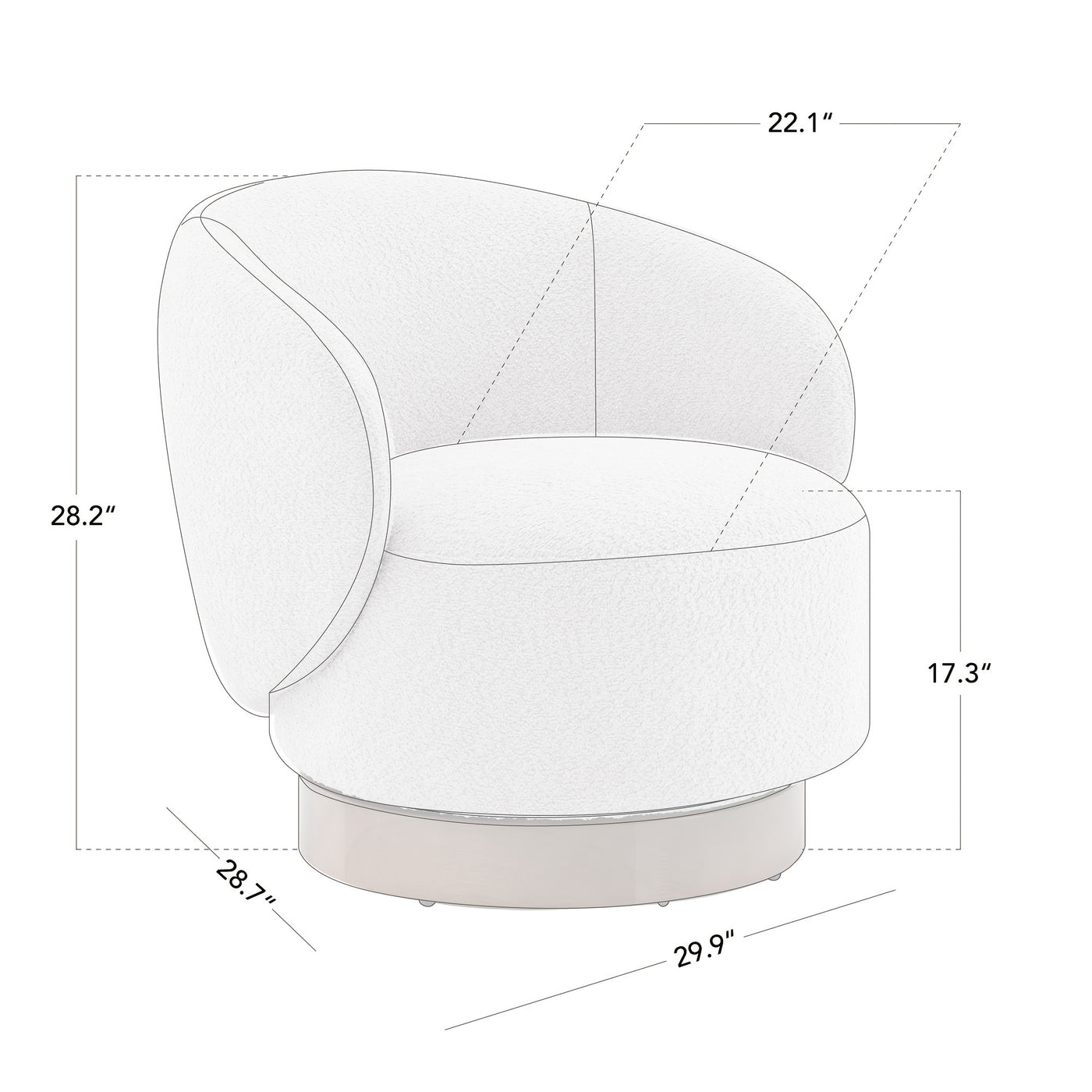 Modern Swivel Accent Chair, Round Upholstered Barrel Arm Chair for Living Bedroom