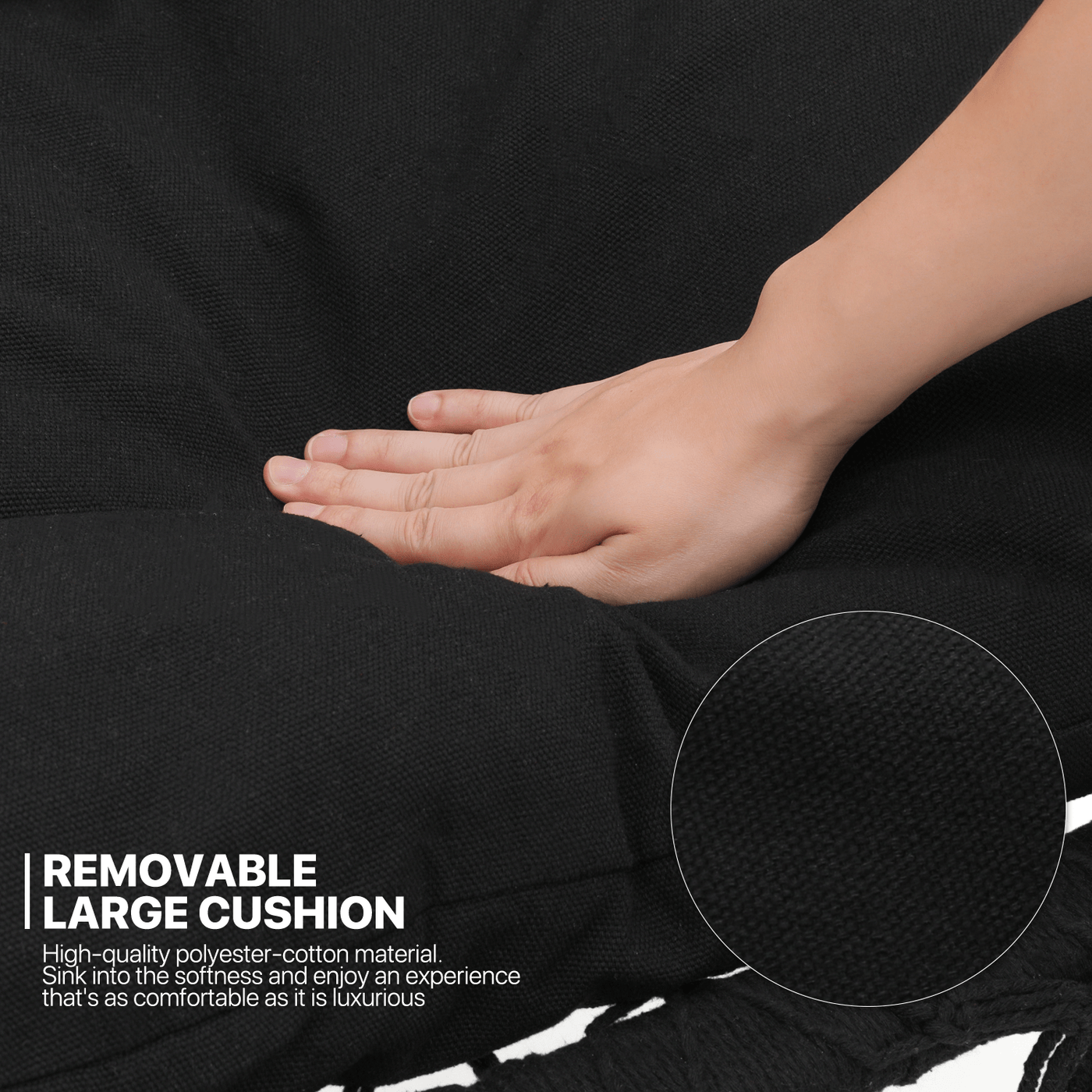 700 lb Capacity Double Swing Chair with 3 Cushions for Outside, Large Hanging Macrame Swing Chair for Indoor/Outdoor Relax, Adult Hammock Boho Chair for Porch Balcony Backyard