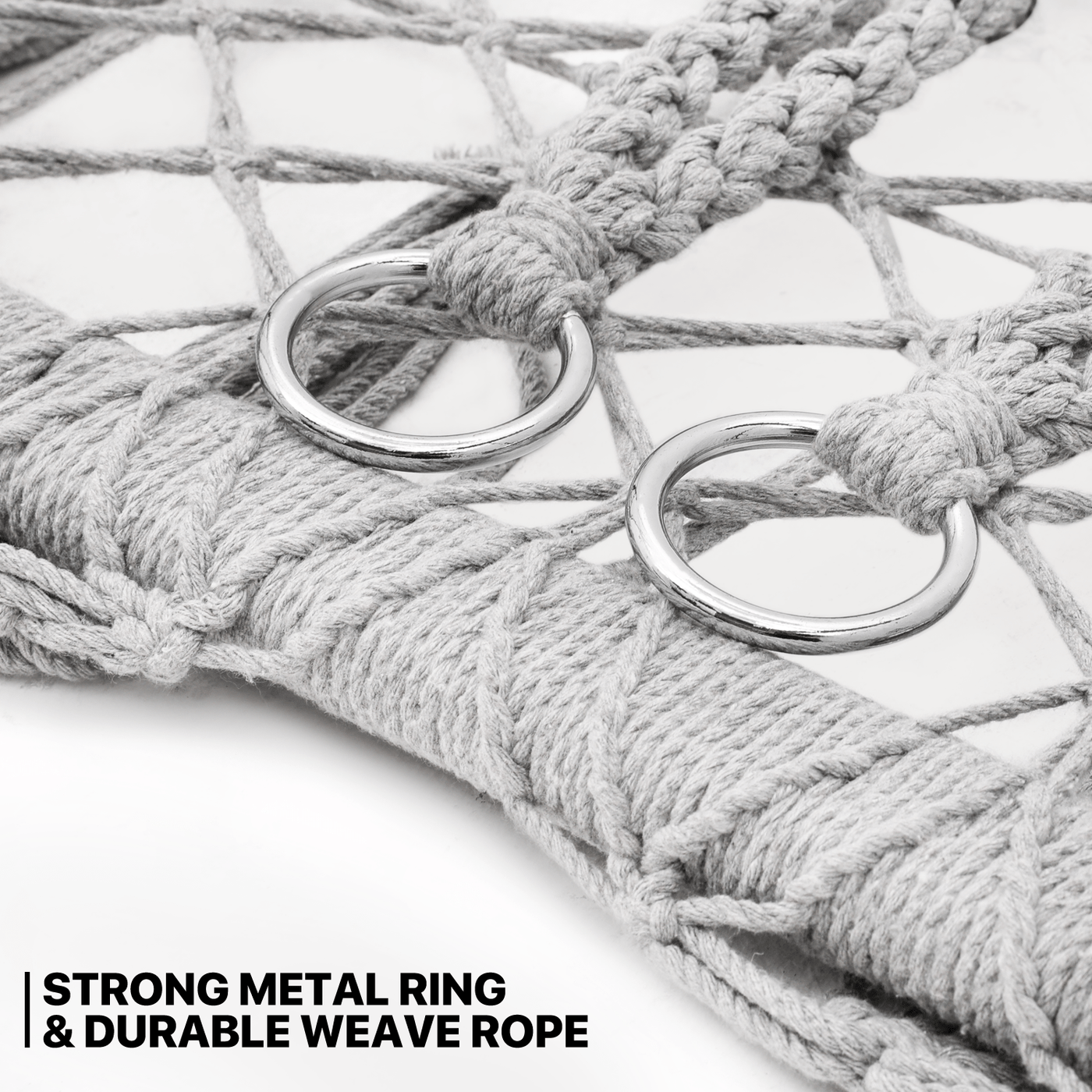 700 lb Capacity Double Swing Chair with 3 Cushions for Outside, Large Hanging Macrame Swing Chair for Indoor/Outdoor Relax, Adult Hammock Boho Chair for Porch Balcony Backyard