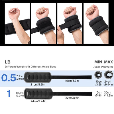 1Pair Ankle Weights for Men Women Kids,Leg Arm Wrist Weights with Adjustable Strap for Running,Gymnastics,Aerobics,Gym,Fitness