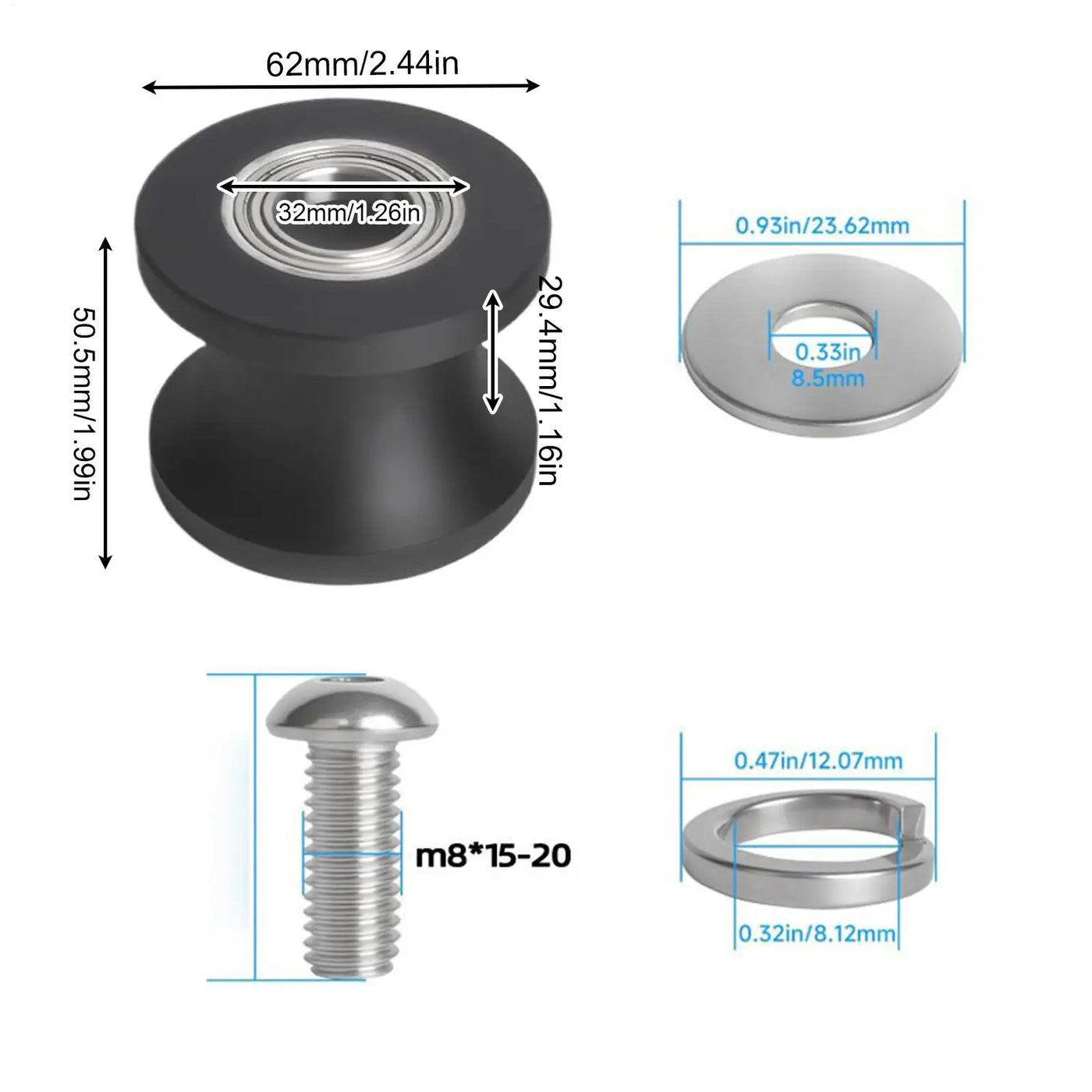 Fitness Equipment Roller Quiet Smooth Pre Assembled Parts Elliptical Replacement Wheels For Indoor Commercial Gym Apartment Room