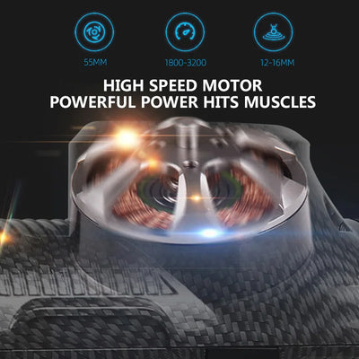 Professional Massage Gun With Hot and Cold Head Electric Percussion Fascia Gun Tissue Muscle Relax Pain Relief Fitness Shaping