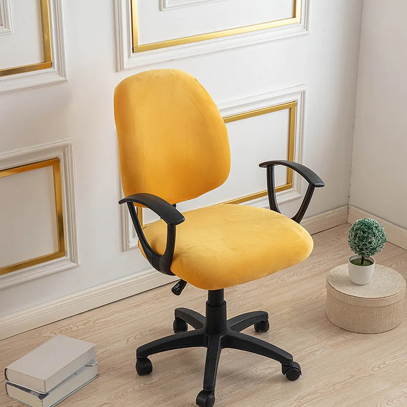 Universal Split Seat Cover Home Office Computer Chair Cover Stretch Anti-dust Velvet Armchair Slipcovers Seat Protector Case