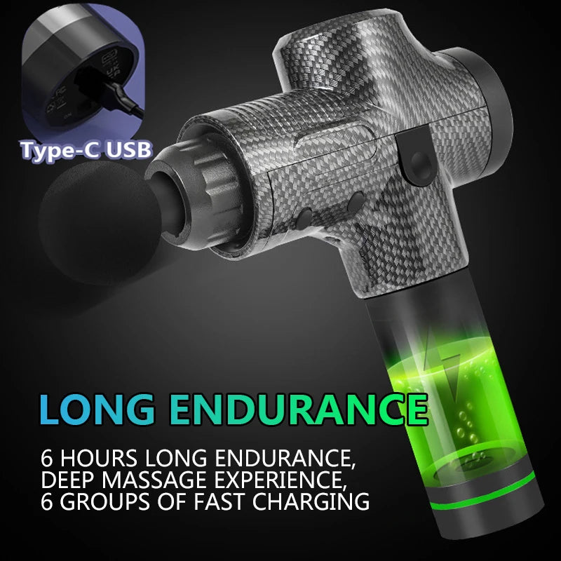 Professional Massage Gun With Hot and Cold Head Electric Percussion Fascia Gun Tissue Muscle Relax Pain Relief Fitness Shaping