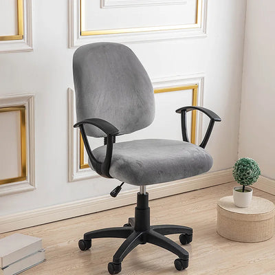 Universal Split Seat Cover Home Office Computer Chair Cover Stretch Anti-dust Velvet Armchair Slipcovers Seat Protector Case