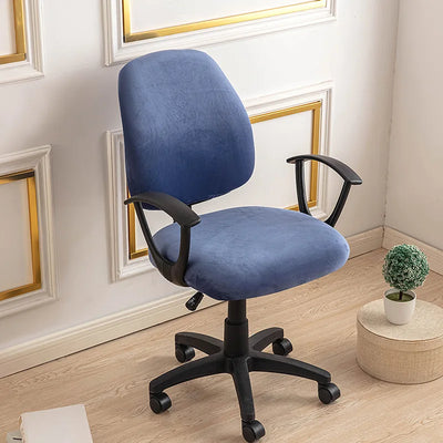 Universal Split Seat Cover Home Office Computer Chair Cover Stretch Anti-dust Velvet Armchair Slipcovers Seat Protector Case