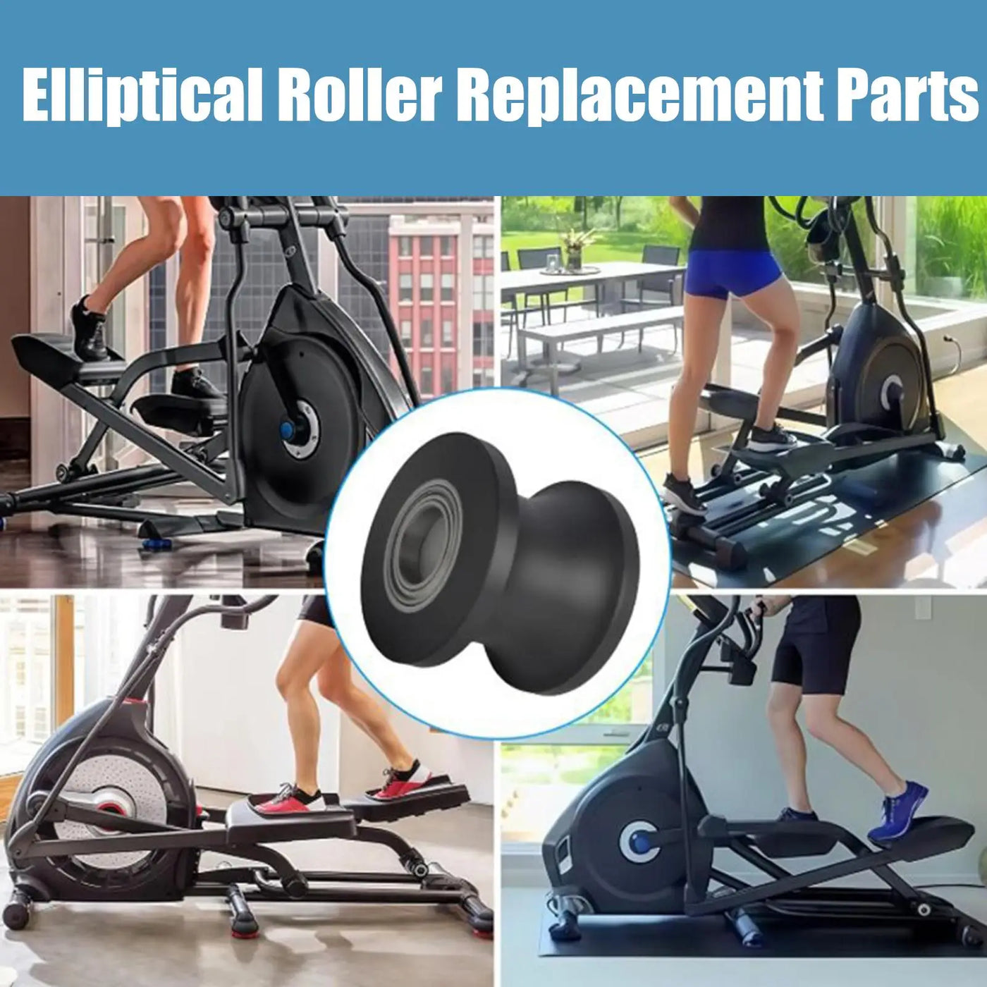 Fitness Equipment Roller Quiet Smooth Pre Assembled Parts Elliptical Replacement Wheels For Indoor Commercial Gym Apartment Room