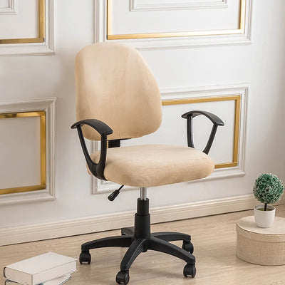 Universal Split Seat Cover Home Office Computer Chair Cover Stretch Anti-dust Velvet Armchair Slipcovers Seat Protector Case