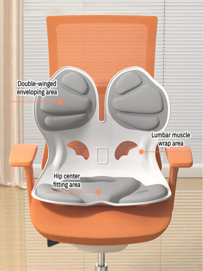 Ergonomic Adult  Lumbar Cushion with Backrest Integrated Correct Sitting Posture Hip Shaping Office Chair To Prevent Hunchback