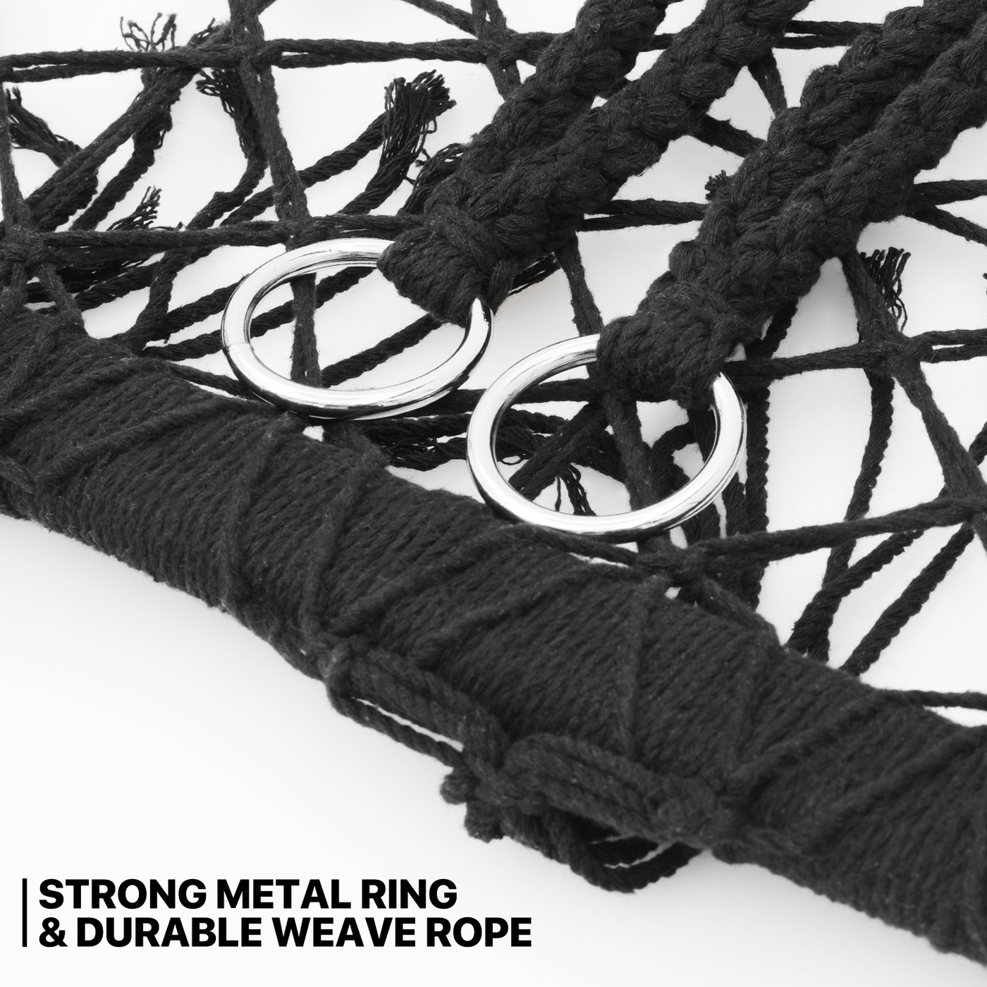 700 lb Capacity Double Swing Chair with 3 Cushions for Outside, Large Hanging Macrame Swing Chair for Indoor/Outdoor Relax, Adult Hammock Boho Chair for Porch Balcony Backyard