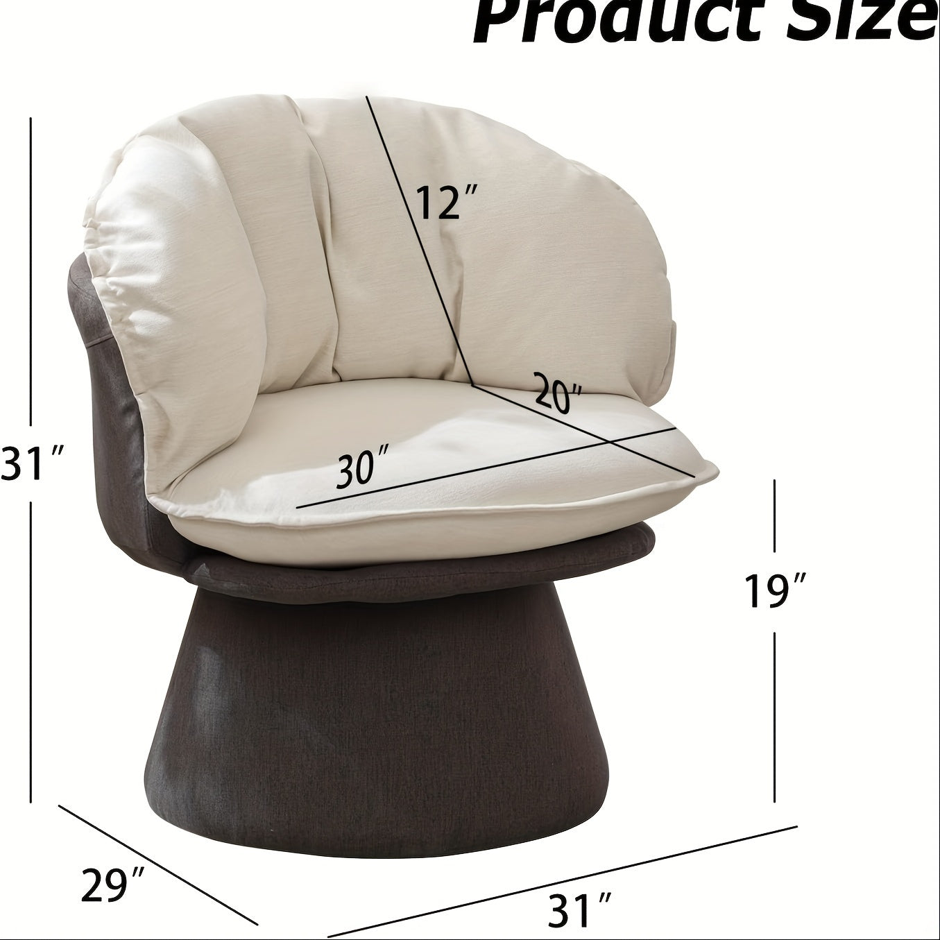 Swivel Accent Chair, Mid Century Modern Armless Chairs Swivel Round Chair Upholstered Comfy 360 Degree Swivel Chair for Living Room, Swivel Barrel Chair with Removable Cushion